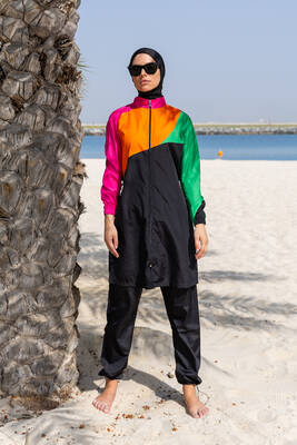 Remsa - Remsa Parachute Full Covered Modest Swimsuit R121 Cansu (1) Remsa - Remsa Parachute Full Covered Modest Swimsuit R121 Cansu (1)