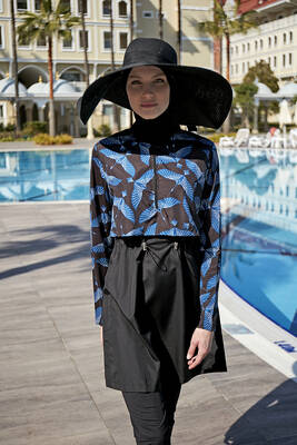 Remsa - Remsa Parachute Fully Covered Hijab Swimsuit R066 Anka (1) Remsa - Remsa Parachute Fully Covered Hijab Swimsuit R066 Anka (1)