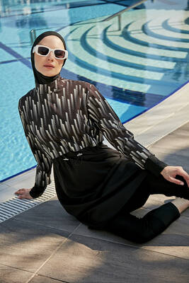 Remsa - Remsa Parachute Sports Lycra Full Coverage Hijab Swimsuit R109 Elvan Remsa - Remsa Parachute Sports Lycra Full Coverage Hijab Swimsuit R109 Elvan