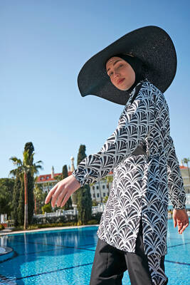 Remsa - Remsa Parachute Water-Repellent Full Covered Modest Swimsuit R083 Şule (1) Remsa - Remsa Parachute Water-Repellent Full Covered Modest Swimsuit R083 Şule (1)