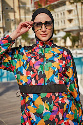 Remsa Mayo - Remsa Paraşüt Tam Kapalı Tesettür Mayo R4703 Sariye SİYAH (1)