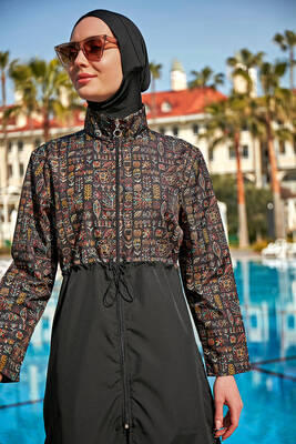 Remsa Mayo - Remsa Paraşüt Tam Kapalı Tesettür Mayo R4802 Çiçek Remsa Mayo - Remsa Paraşüt Tam Kapalı Tesettür Mayo R4802 Çiçek