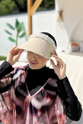 Remsa Mayo - Remsa Pearl Visor Straw Hat Sun Protective Visor RŞ-95 Beige