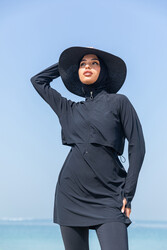 Remsa Mayo - Remsa Performance Black Fully Closed Swimwear Hijab R003 Nurhan