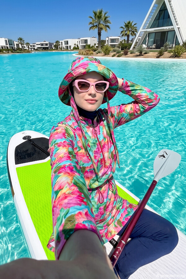 Remsa R112 Ayşe Full Cover Islamic Swimsuit with Front Cover - Thumbnail