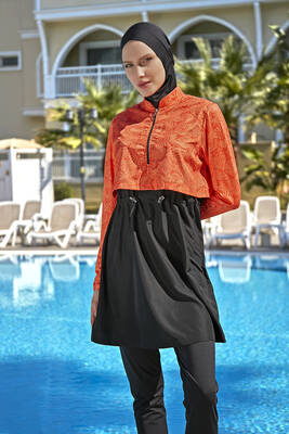 Remsa - Remsa R116 Sahil Full Cover Islamic Swimsuit with Front Cover Remsa - Remsa R116 Sahil Full Cover Islamic Swimsuit with Front Cover