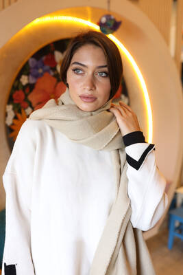 Remsa - Remsa Soft Textured Thick Plain Scarf Shoulder Shawl 70X180 cm 1206 Beige (1)