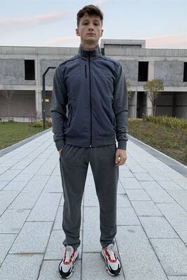 Remsa Sportswear - Remsa Sports Lycra Combed Cotton Men's Tracksuit Set Gray Remsa Sportswear - Remsa Sports Lycra Combed Cotton Men's Tracksuit Set Gray