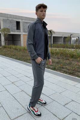 Remsa Sportswear - Remsa Sports Lycra Combed Cotton Men's Tracksuit Set Gray (1) Remsa Sportswear - Remsa Sports Lycra Combed Cotton Men's Tracksuit Set Gray (1)
