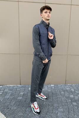 Remsa Sportswear - Remsa Sports Lycra Combed Cotton Men's Tracksuit Set Gray (1) Remsa Sportswear - Remsa Sports Lycra Combed Cotton Men's Tracksuit Set Gray (1)