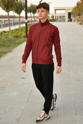 Remsa - Remsa Sports Lycra Jersey Men's Tracksuit 6711 Burgundy