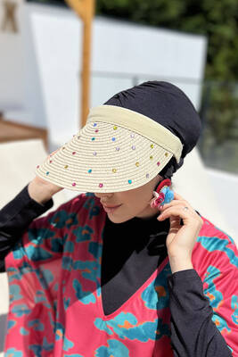Remsa - Remsa Stone Visor Straw Hat Sunscreen Visor RŞ-100 Beige (1)