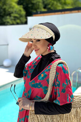 Remsa Mayo - Remsa Stone Visor Straw Hat Sunscreen Visor RŞ-100 Beige