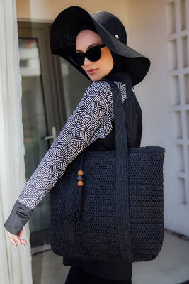 Remsa - Remsa Straw Beach Bag 009 Black