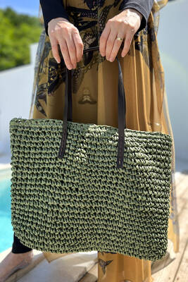 Remsa - Remsa Straw Beach Bag 011 Khaki