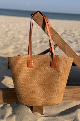 Remsa - Remsa Straw Beach Bag 025 Camel (1)