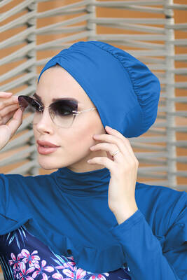 Remsa - Remsa Swim Cap With Shirred Detail R-1001 Blue01