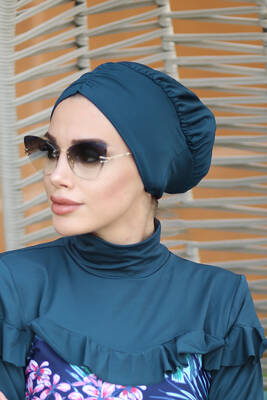 Remsa - Remsa Swim Cap With Shirred Detail R-1001 Petrol01 Remsa - Remsa Swim Cap With Shirred Detail R-1001 Petrol01