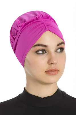 Remsa - Remsa Swim Cap With Shirred Detail R-1001 Pink02 Remsa - Remsa Swim Cap With Shirred Detail R-1001 Pink02