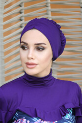 Remsa Mayo - Remsa Swim Cap With Shirred Detail R-1001 Purple02