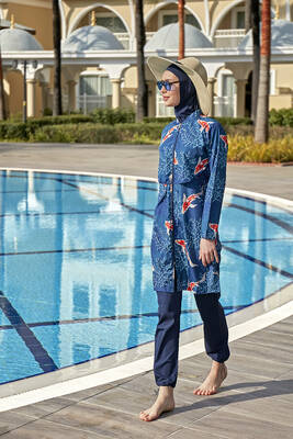 Remsa - Remsa Swimwear Covered Front Parachute Fully Covered Hijab Swimsuit Koi Goldfish Pattern R069B Koi Japan (1) Remsa - Remsa Swimwear Covered Front Parachute Fully Covered Hijab Swimsuit Koi Goldfish Pattern R069B Koi Japan (1)