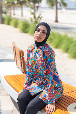 Remsa - Remsa Swimsuit Covered Parachute Fully Covered Hijab Swimsuit R069C Nurşen (1) Remsa - Remsa Swimsuit Covered Parachute Fully Covered Hijab Swimsuit R069C Nurşen (1)