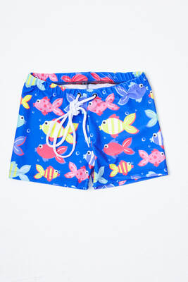 Remsa - Remsa Swimsuit Fish Patterned Boy's Pool Swimmer Shorts 788-199 Remsa - Remsa Swimsuit Fish Patterned Boy's Pool Swimmer Shorts 788-199