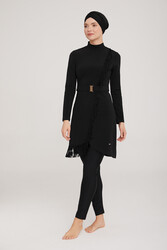 Remsa Mayo - Remsa Swimsuit Lycra Fully Covered Hijab Swimsuit Charlıe 4443 Black