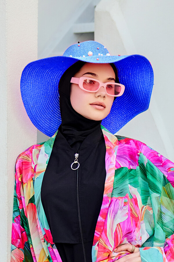 Remsa Swimsuit Pearl Straw Hat Saks RŞ-62 - Thumbnail