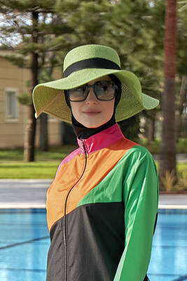 Remsa - Remsa Swimsuit Ribbon Detailed Straw Hat Green RŞ-74 (1)