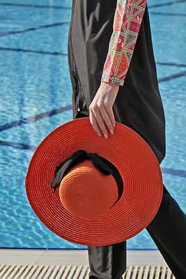 Remsa - Remsa Swimsuit Ribbon Detailed Straw Hat Orange RŞ-75 (1)