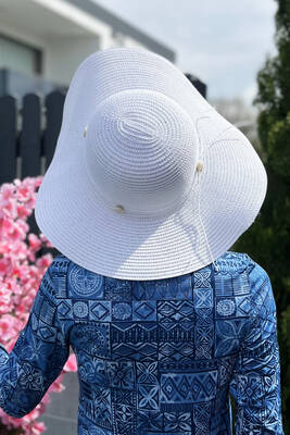 Remsa - Remsa Swimsuit Seashell Straw Hat Ecru RŞ-27 Remsa - Remsa Swimsuit Seashell Straw Hat Ecru RŞ-27