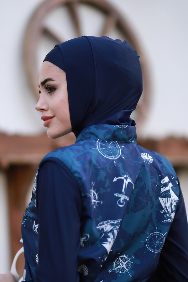 Fully Covered Hijab Swimsuit Sea Swimwear TD223-001 - Thumbnail
