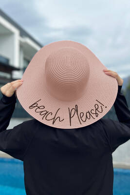 Remsa - Remsa Swimwear Beach Please Written Straw Hat Powder RŞ-59