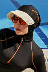 Remsa - Remsa Swimwear Foldable Visor Straw Hat Sunscreen Visor Ecru RŞ-46