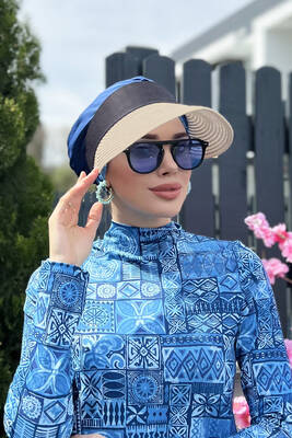 Remsa - Remsa Swimwear Folding Visor Straw Hat Sunscreen Visor Beige RŞ-45 (1) Remsa - Remsa Swimwear Folding Visor Straw Hat Sunscreen Visor Beige RŞ-45 (1)