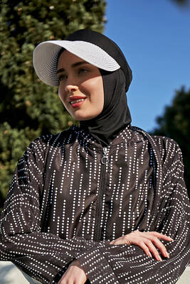 Remsa - Remsa Swimwear Folding Visor Straw Hat Sunscreen Visor White RŞ-58 Remsa - Remsa Swimwear Folding Visor Straw Hat Sunscreen Visor White RŞ-58