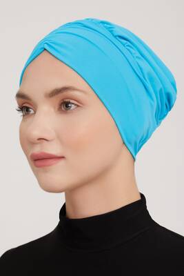 Remsa - Remsa Swimwear Gathered Sea Bonnet Turquoise 1001 Remsa - Remsa Swimwear Gathered Sea Bonnet Turquoise 1001