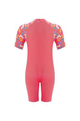Remsa - Remsa Swimwear Overalls Short Sleeve Children's Swimmer Swimsuit with Shorts Pitaa 8132 Coral (1) Remsa - Remsa Swimwear Overalls Short Sleeve Children's Swimmer Swimsuit with Shorts Pitaa 8132 Coral (1)