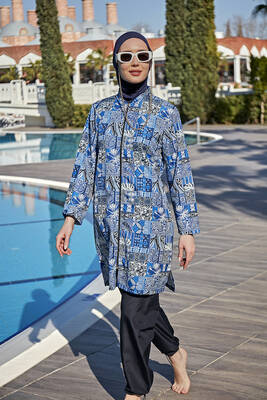 Remsa - Remsa Swimwear Parachute Full Coverage Burkini R4604 Saliha (1) Remsa - Remsa Swimwear Parachute Full Coverage Burkini R4604 Saliha (1)