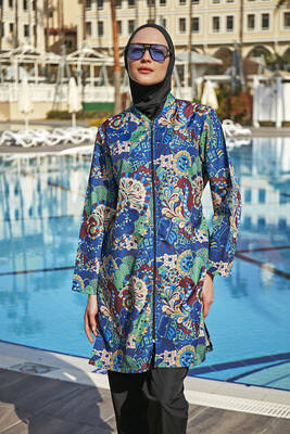 Remsa - Remsa Swimwear Parachute Full Coverage Burkini R4605 Mahperi (1) Remsa - Remsa Swimwear Parachute Full Coverage Burkini R4605 Mahperi (1)