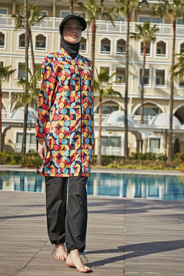 Remsa - Remsa Swimwear Parachute Full Coverage Burkini R4606 Pervin Remsa - Remsa Swimwear Parachute Full Coverage Burkini R4606 Pervin