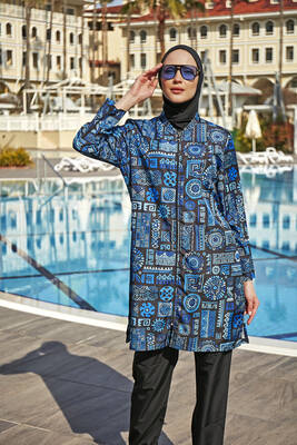 Remsa - Remsa Swimwear Parachute Full Coverage Burkini R4607 Umran Remsa - Remsa Swimwear Parachute Full Coverage Burkini R4607 Umran