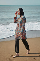 Remsa Mayo - Plus Size Fully Covered Hijab Swimsuit 0595 Light Navy Blue Maresiva Remsa Swimwear