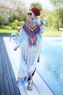 Remsa - Remsa Swimwear Patterned Kaftan Pareo on Hijab Swimsuit African Remsa - Remsa Swimwear Patterned Kaftan Pareo on Hijab Swimsuit African