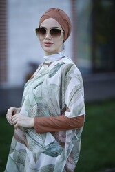 Remsa Mayo - Remsa Swimwear Patterned Kaftan Pareo Soft Leaves on Hijab Swimsuit (1)