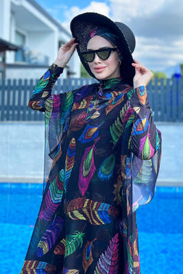 Remsa - Remsa Swimwear Patterned One Caftan Cover-up on Hijab Swimsuit 430-221 Tuğba (1) Remsa - Remsa Swimwear Patterned One Caftan Cover-up on Hijab Swimsuit 430-221 Tuğba (1)