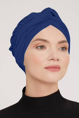 Remsa - Remsa Swimwear Sea Pool Cap Hijab Swimsuit Cap Navy Blue RB006 Remsa - Remsa Swimwear Sea Pool Cap Hijab Swimsuit Cap Navy Blue RB006