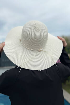 Remsa - Remsa Swimwear Seashell Straw Hat Beige RŞ-26 Remsa - Remsa Swimwear Seashell Straw Hat Beige RŞ-26