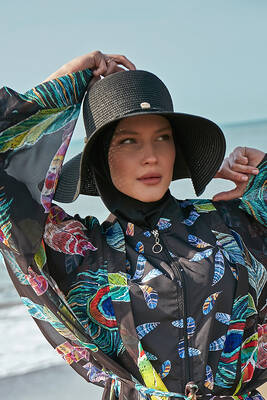 Remsa - Remsa Swimwear Seashell Straw Hat Black RŞ-65